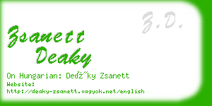 zsanett deaky business card